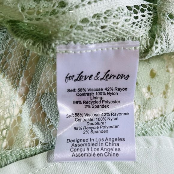 NWT For Love and Lemons Lovebird Lace Midi Dress Size Small Green - Picture 15 of 16